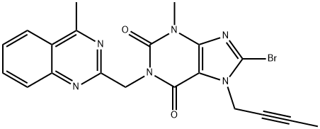 8-Bromo-7-but-2-ynyl-3-methyl-1- (4-methyl-quinazolin-2-ylmethyl) - структура 3,7-dihydro-purine-2,6-dione